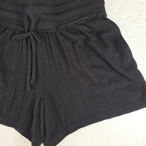 BP Cozy Wide Rib Drawstring Shorts Size XS Black - Picture 6 of 16